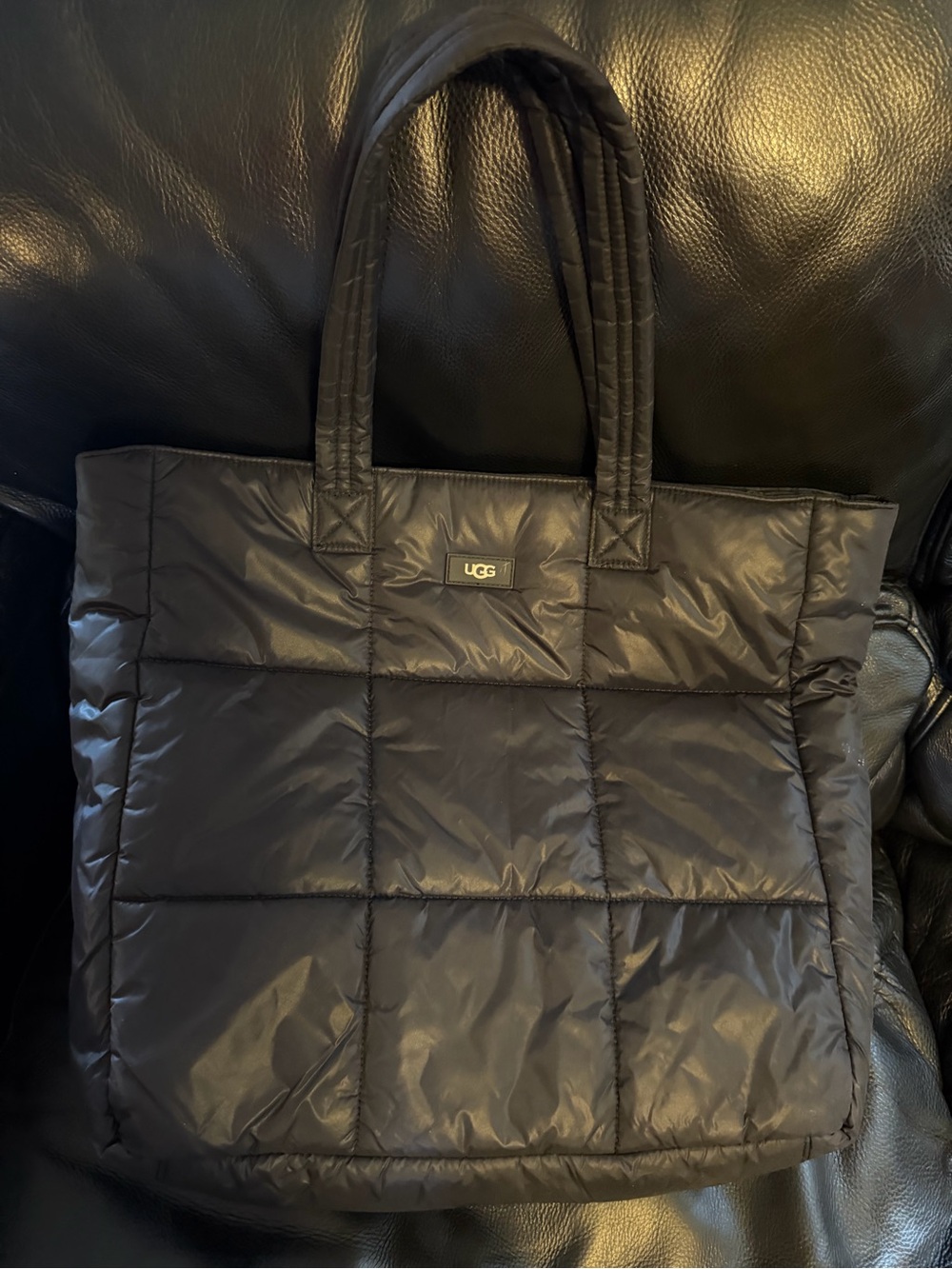 UGG Black Quilted Puffer Tote